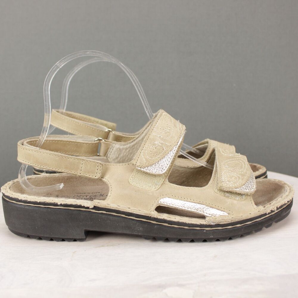 Naot Comfort Sandals Womens 39 US 8 Beige Leather Adjustable